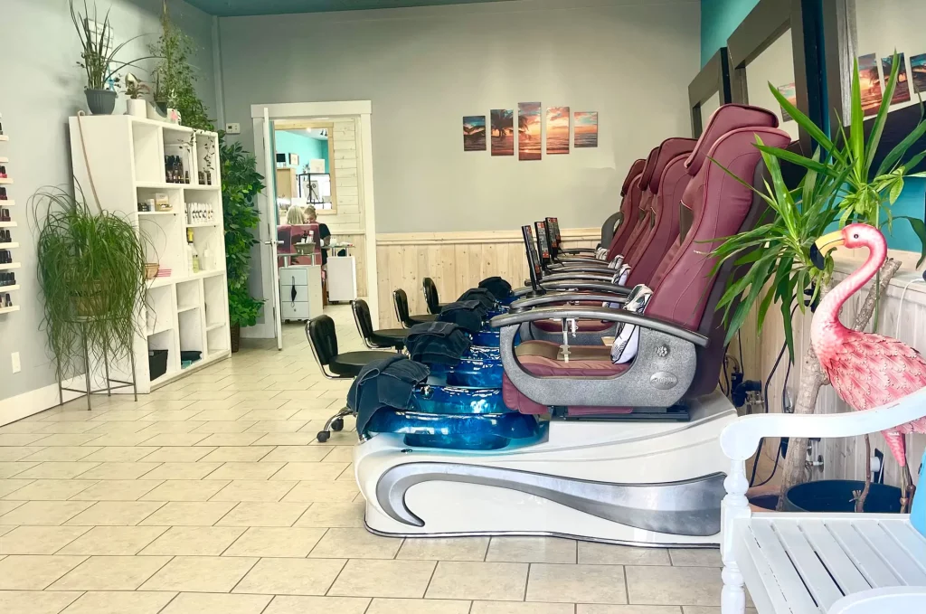 Sole Shine pedicure chairs in row